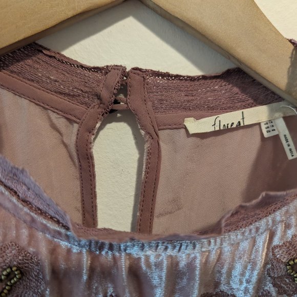 Anthropologie Floreat "Myleen" Pink Sleeveless Velvet Top - Picture 3 of 11